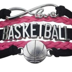 Girls Basketball Bracelet - Pink & Black